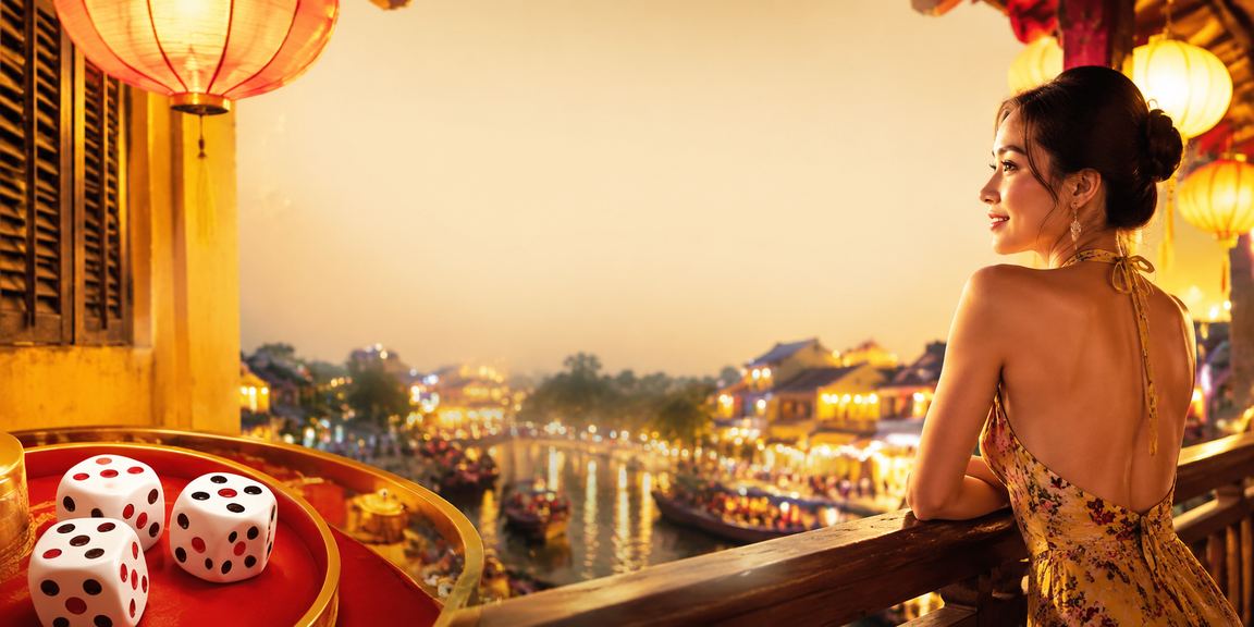 Màn hình điện thoại hiển thị hướng dẫn cài đặt ứng dụng tại chợ đêm Hội An